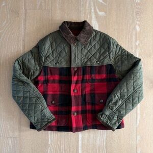 Polo Ralph Lauren Green and Red Plaid Quilted Jacket Size 8